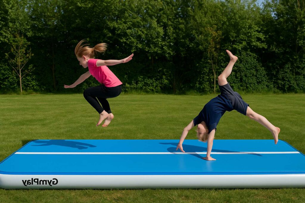 spring på en airtrack